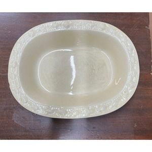 Royal Adams Della Robia Titian Ware Vegetable Bowl 9” England Flaws Crazing